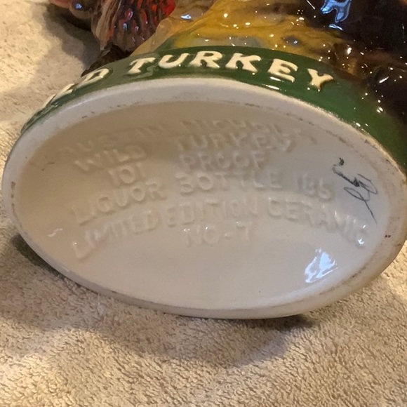 Vintage Austin Nichols wild turkey ceramic decanter empty number seven - Picture 9 of 10